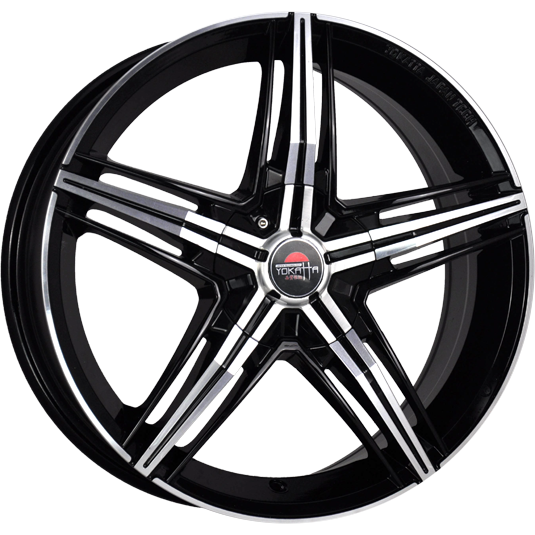 фото диска YOKATTA R18 ET40 DIA66,1 PCD:5/114,3 ЧЕРНЫЙ ПОЛНОСТЬЮ ПОЛИРОВАННЫЙ