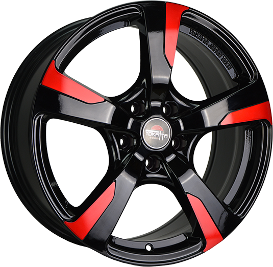 фото диска YOKATTA R19 ET47 DIA66,6 PCD:5/112 черный+красный